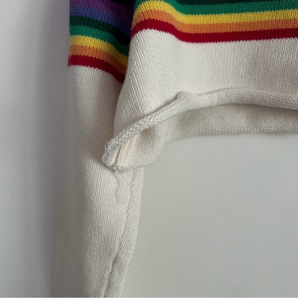 Brandy Melville Rainbow Stripe Cropped Knit Sweater - Picture 8 of 12